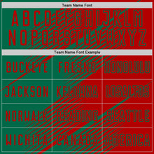 Load image into Gallery viewer, Custom Red Kelly Green Line Sublimation Soccer Uniform Jersey