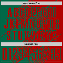 Load image into Gallery viewer, Custom Red Kelly Green Line Sublimation Soccer Uniform Jersey