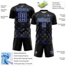 Load image into Gallery viewer, Custom Black Royal-White Lightning Sublimation Soccer Uniform Jersey