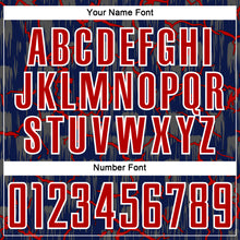 Laden Sie das Bild in den Galerie-Viewer, Custom Navy Red-White Lightning Sublimation Soccer Uniform Jersey