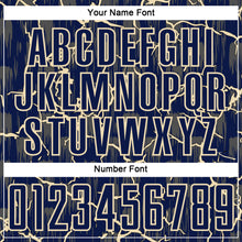 Laden Sie das Bild in den Galerie-Viewer, Custom Navy Cream Lightning Sublimation Soccer Uniform Jersey