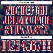 Laden Sie das Bild in den Galerie-Viewer, Custom Navy Crimson-White Lightning Sublimation Soccer Uniform Jersey