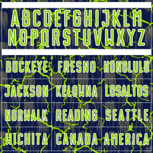 Laden Sie das Bild in den Galerie-Viewer, Custom Navy Neon Green-White Lightning Sublimation Soccer Uniform Jersey