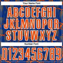 Load image into Gallery viewer, Custom Royal Orange-White Lightning Sublimation Soccer Uniform Jersey