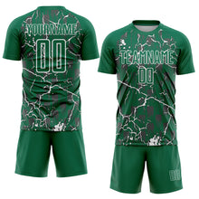 Charger l'image dans la galerie, Custom Kelly Green White Lightning Sublimation Soccer Uniform Jersey