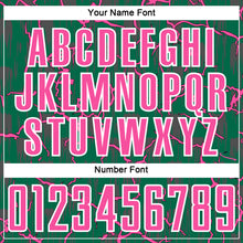 Charger l'image dans la galerie, Custom Kelly Green Pink-White Lightning Sublimation Soccer Uniform Jersey