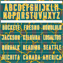 Load image into Gallery viewer, Custom Teal Gold-White Lightning Sublimation Soccer Uniform Jersey