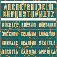 Load image into Gallery viewer, Custom Teal Old Gold-White Lightning Sublimation Soccer Uniform Jersey