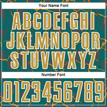 Load image into Gallery viewer, Custom Teal Old Gold-White Lightning Sublimation Soccer Uniform Jersey