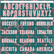 Load image into Gallery viewer, Custom Teal Medium Pink-White Lightning Sublimation Soccer Uniform Jersey