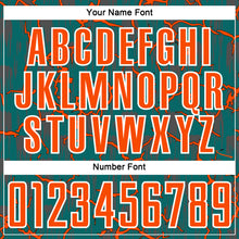 Load image into Gallery viewer, Custom Teal Orange-White Lightning Sublimation Soccer Uniform Jersey