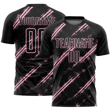 Custom Black Light Pink Abstract Fragment Art Splash Sublimation Soccer Uniform Jersey