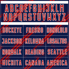 Laden Sie das Bild in den Galerie-Viewer, Custom Navy Red-White Abstract Fragment Art Splash Sublimation Soccer Uniform Jersey