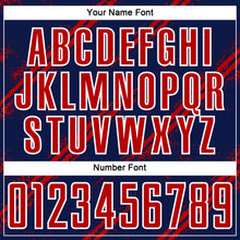 Laden Sie das Bild in den Galerie-Viewer, Custom Navy Red-White Abstract Fragment Art Splash Sublimation Soccer Uniform Jersey