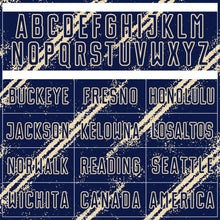 Laden Sie das Bild in den Galerie-Viewer, Custom Navy Cream Abstract Fragment Art Splash Sublimation Soccer Uniform Jersey