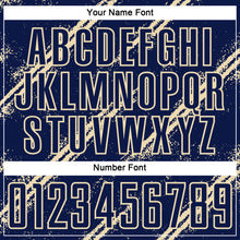 Laden Sie das Bild in den Galerie-Viewer, Custom Navy Cream Abstract Fragment Art Splash Sublimation Soccer Uniform Jersey