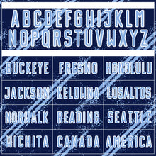 Laden Sie das Bild in den Galerie-Viewer, Custom Navy Light Blue-White Abstract Fragment Art Splash Sublimation Soccer Uniform Jersey