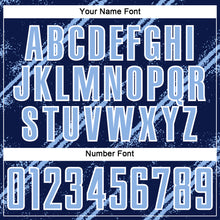 Laden Sie das Bild in den Galerie-Viewer, Custom Navy Light Blue-White Abstract Fragment Art Splash Sublimation Soccer Uniform Jersey