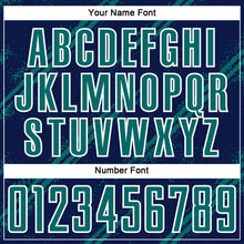 Laden Sie das Bild in den Galerie-Viewer, Custom Navy Teal-White Abstract Fragment Art Splash Sublimation Soccer Uniform Jersey