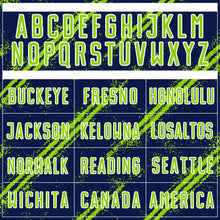 Laden Sie das Bild in den Galerie-Viewer, Custom Navy Neon Green-White Abstract Fragment Art Splash Sublimation Soccer Uniform Jersey