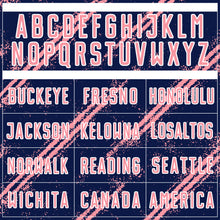 Laden Sie das Bild in den Galerie-Viewer, Custom Navy Medium Pink-White Abstract Fragment Art Splash Sublimation Soccer Uniform Jersey