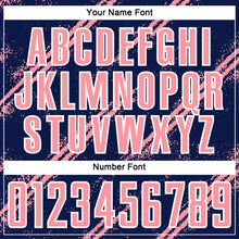 Laden Sie das Bild in den Galerie-Viewer, Custom Navy Medium Pink-White Abstract Fragment Art Splash Sublimation Soccer Uniform Jersey