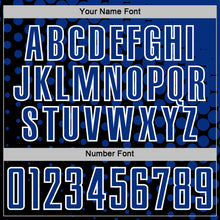 Laden Sie das Bild in den Galerie-Viewer, Custom Black Royal-White Modern Polka Dot Sublimation Soccer Uniform Jersey