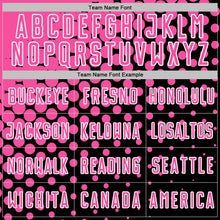 Laden Sie das Bild in den Galerie-Viewer, Custom Black Pink-White Modern Polka Dot Sublimation Soccer Uniform Jersey