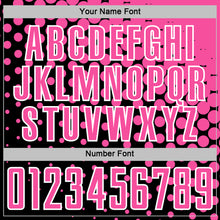 Laden Sie das Bild in den Galerie-Viewer, Custom Black Pink-White Modern Polka Dot Sublimation Soccer Uniform Jersey