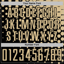 Laden Sie das Bild in den Galerie-Viewer, Custom Black Vegas Gold Modern Polka Dot Sublimation Soccer Uniform Jersey