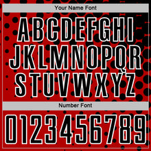 Load image into Gallery viewer, Custom Red Black-White Modern Polka Dot Sublimation Soccer Uniform Jersey