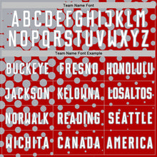 Load image into Gallery viewer, Custom Red White-Gray Modern Polka Dot Sublimation Soccer Uniform Jersey