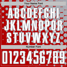 Load image into Gallery viewer, Custom Red White-Gray Modern Polka Dot Sublimation Soccer Uniform Jersey