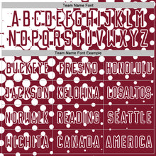 Загрузить изображение в средство просмотра галереи, Custom Crimson White Modern Polka Dot Sublimation Soccer Uniform Jersey