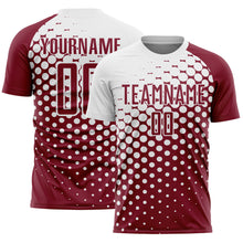 Загрузить изображение в средство просмотра галереи, Custom Crimson White Modern Polka Dot Sublimation Soccer Uniform Jersey