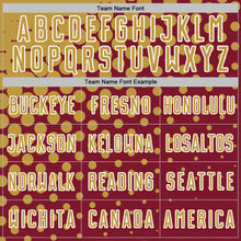 Загрузить изображение в средство просмотра галереи, Custom Crimson Old Gold-White Modern Polka Dot Sublimation Soccer Uniform Jersey