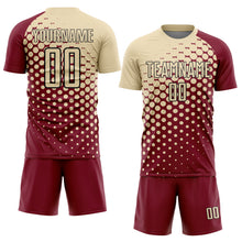 Загрузить изображение в средство просмотра галереи, Custom Crimson Cream-Black Modern Polka Dot Sublimation Soccer Uniform Jersey