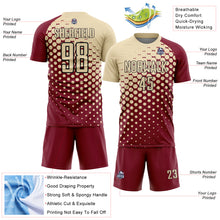 Загрузить изображение в средство просмотра галереи, Custom Crimson Cream-Black Modern Polka Dot Sublimation Soccer Uniform Jersey