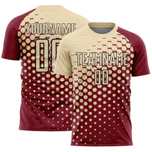 Загрузить изображение в средство просмотра галереи, Custom Crimson Cream-Black Modern Polka Dot Sublimation Soccer Uniform Jersey