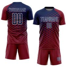 Загрузить изображение в средство просмотра галереи, Custom Crimson Navy-White Modern Polka Dot Sublimation Soccer Uniform Jersey