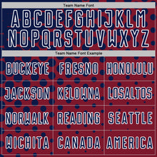 Загрузить изображение в средство просмотра галереи, Custom Crimson Navy-White Modern Polka Dot Sublimation Soccer Uniform Jersey