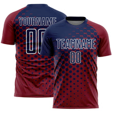 Загрузить изображение в средство просмотра галереи, Custom Crimson Navy-White Modern Polka Dot Sublimation Soccer Uniform Jersey