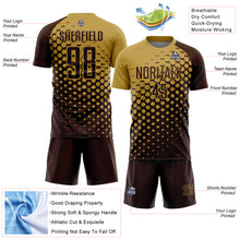 Загрузить изображение в средство просмотра галереи, Custom Brown Old Gold Modern Polka Dot Sublimation Soccer Uniform Jersey