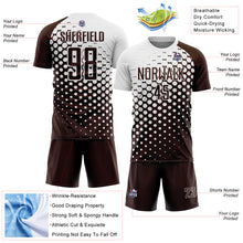 Загрузить изображение в средство просмотра галереи, Custom Brown White Modern Polka Dot Sublimation Soccer Uniform Jersey
