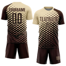 Загрузить изображение в средство просмотра галереи, Custom Brown Cream Modern Polka Dot Sublimation Soccer Uniform Jersey