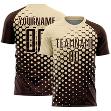 Загрузить изображение в средство просмотра галереи, Custom Brown Cream Modern Polka Dot Sublimation Soccer Uniform Jersey