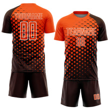Загрузить изображение в средство просмотра галереи, Custom Brown Orange-White Modern Polka Dot Sublimation Soccer Uniform Jersey