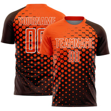Загрузить изображение в средство просмотра галереи, Custom Brown Orange-White Modern Polka Dot Sublimation Soccer Uniform Jersey