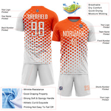Charger l'image dans la galerie, Custom White Orange Modern Polka Dot Sublimation Soccer Uniform Jersey