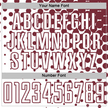 Load image into Gallery viewer, Custom White Burgundy Modern Polka Dot Sublimation Soccer Uniform Jersey